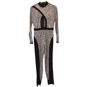 EC | STUNNING | Banjul | Mock Neck Open Front | Sequined | Pant Jumpsuit | Sz: L